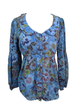 R Rayon Floral Button Up w/Collar