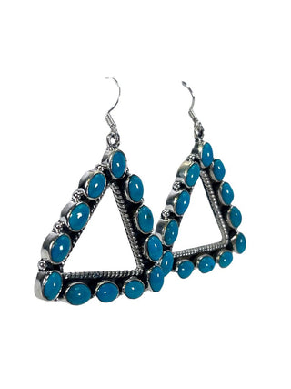 R sterling turquoise triangle earrings