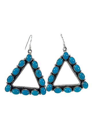R sterling turquoise triangle earrings