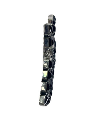 R sterling black onyx cluster fan earrings