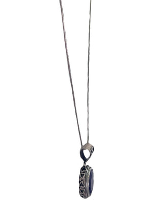 R sterling blue sapphire pendant necklace