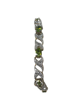 R sterling & peridot hugs & kisses bracelet