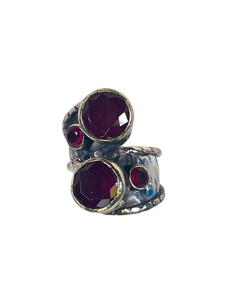 R sterling stone ring