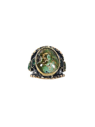 R sterling stone ring