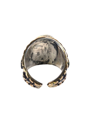 R sterling stone ring