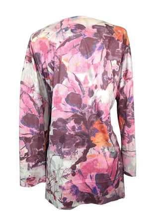 R Floral Embezzled Ribbed Top