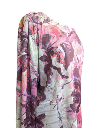 R Floral Embezzled Ribbed Top