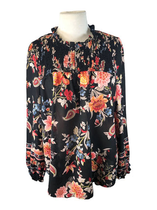 R Floral pullover top w/ peplum top