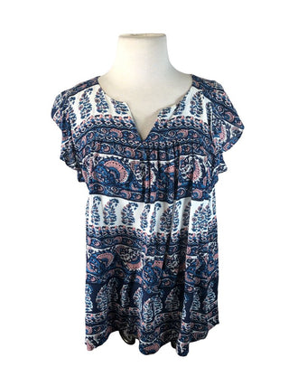 R short sleeve pullover print top