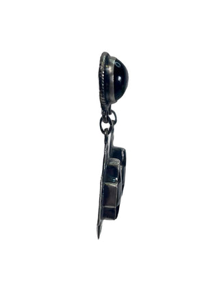 R sterling black onyx cross earrings