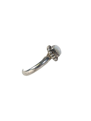R sterling pearl ring