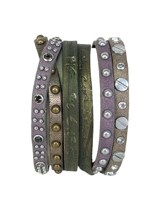R positive leather bracelet