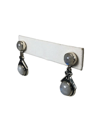 R Sterling 2-stone dangle earings
