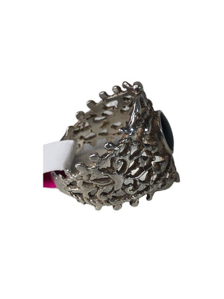 R Sterling filigree ring w/ stone