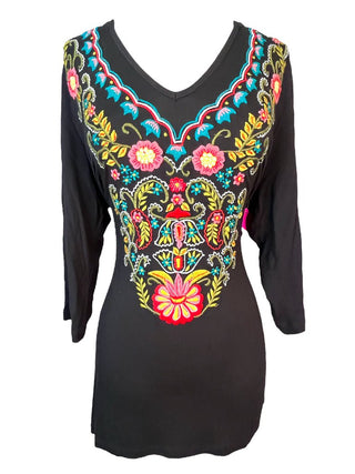 R V-Neck Embroidered Top
