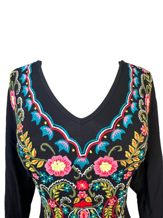 R V-Neck Embroidered Top