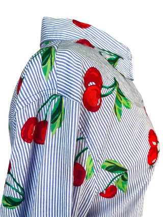 R Striped Button Up w/Cherries