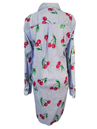 R Striped Button Up w/Cherries