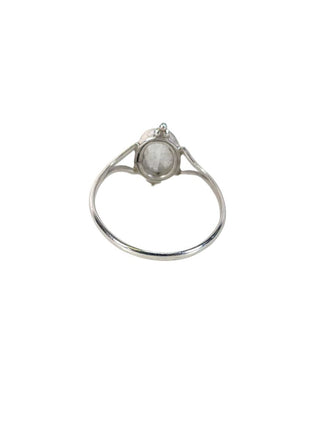 R sterling moonstone ring