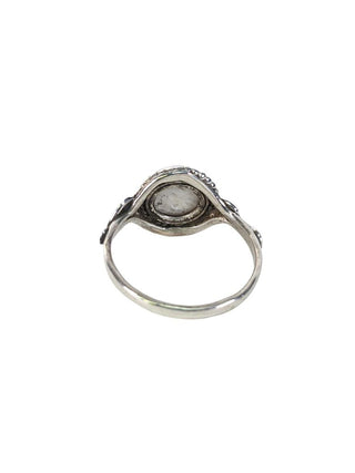 R sterling pearl ring