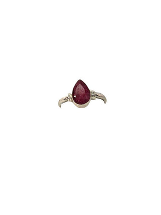 R sterling raw ruby ring