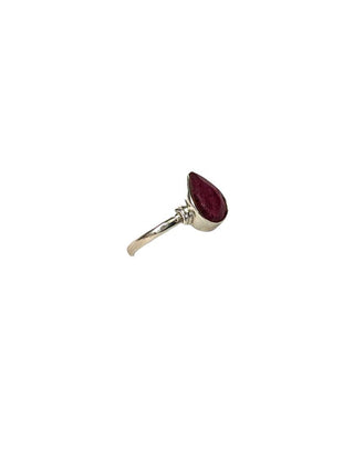 R sterling raw ruby ring