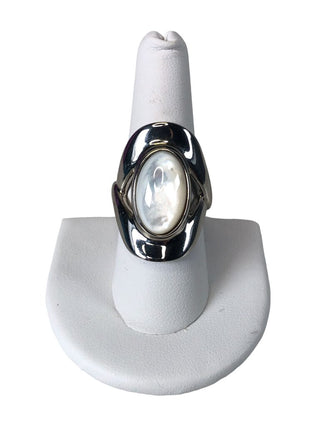 R Sterling shell ring