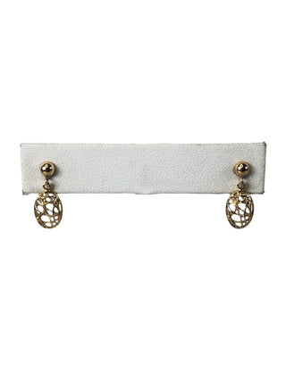 R 14k filigree oval earrings