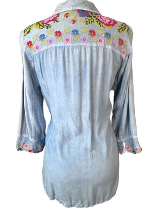 R Embroidered Button Up Top