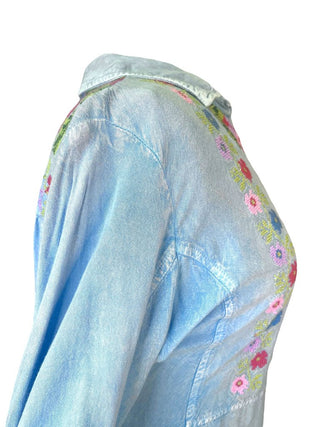 R Embroidered Button Up Top
