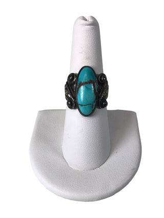 R Sterling stone ring