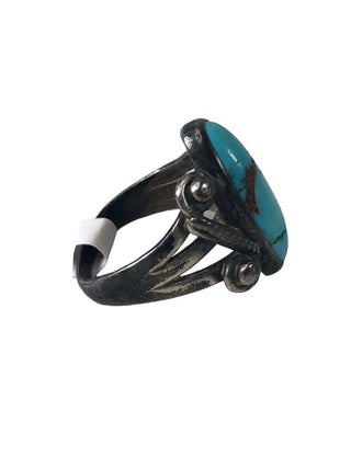 R Sterling stone ring