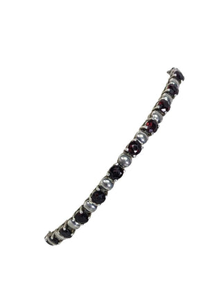 R sterling garnet cz bracelet