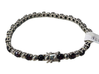 R sterling garnet cz bracelet