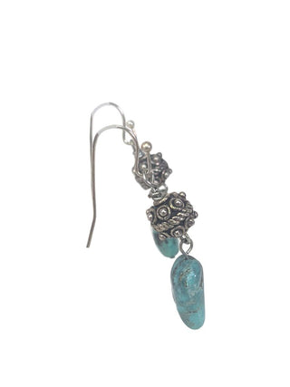 R turquoise dangle earrings