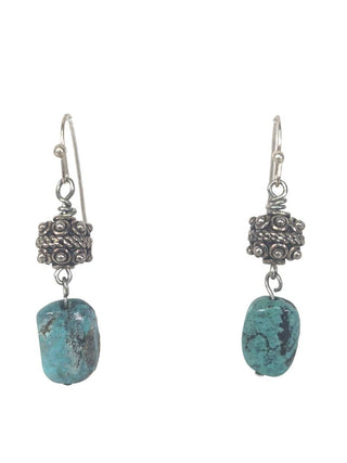 R turquoise dangle earrings