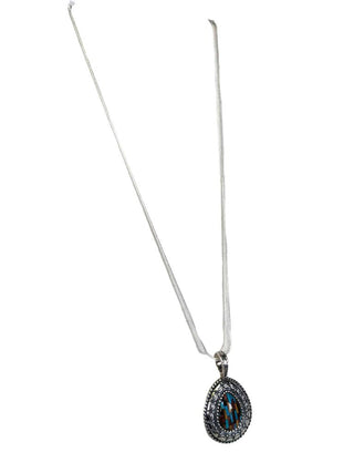 R sterling Carolyn Pollack inlay pendant on (none sterling chain)