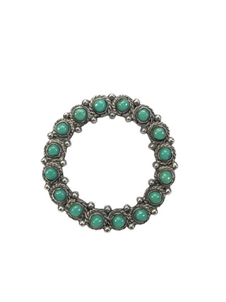 R sterling turquoise Mexican pin
