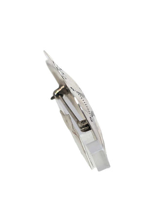 R sterling etched pot pin