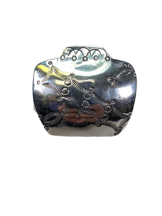 R sterling etched pot pin