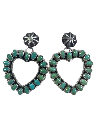 R sterling turquoise heart earrings