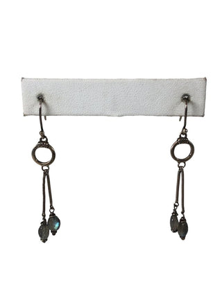 R Sterling stone dangle earrings