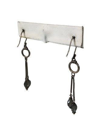 R Sterling stone dangle earrings