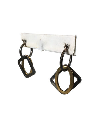 R Sterling/brass interchangeable earrings