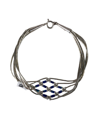 R Sterling liquid silver/bead bracelet