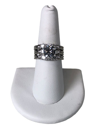 R Sterling cz ring trio