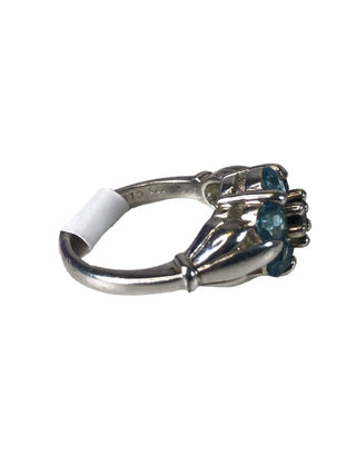 R Sterling multi stone flower ring