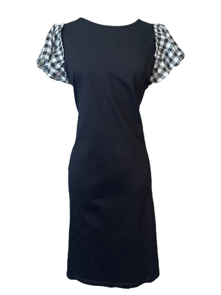 R ruffle plaid sleeve