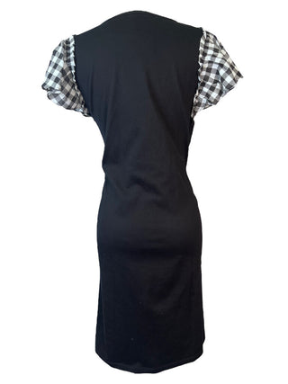 R ruffle plaid sleeve