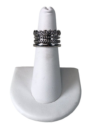 R Sterling multi band ring